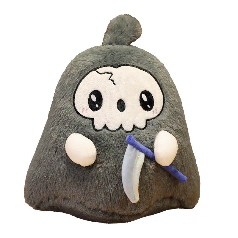 Scythe Reaper Fat Skull Plush Doll