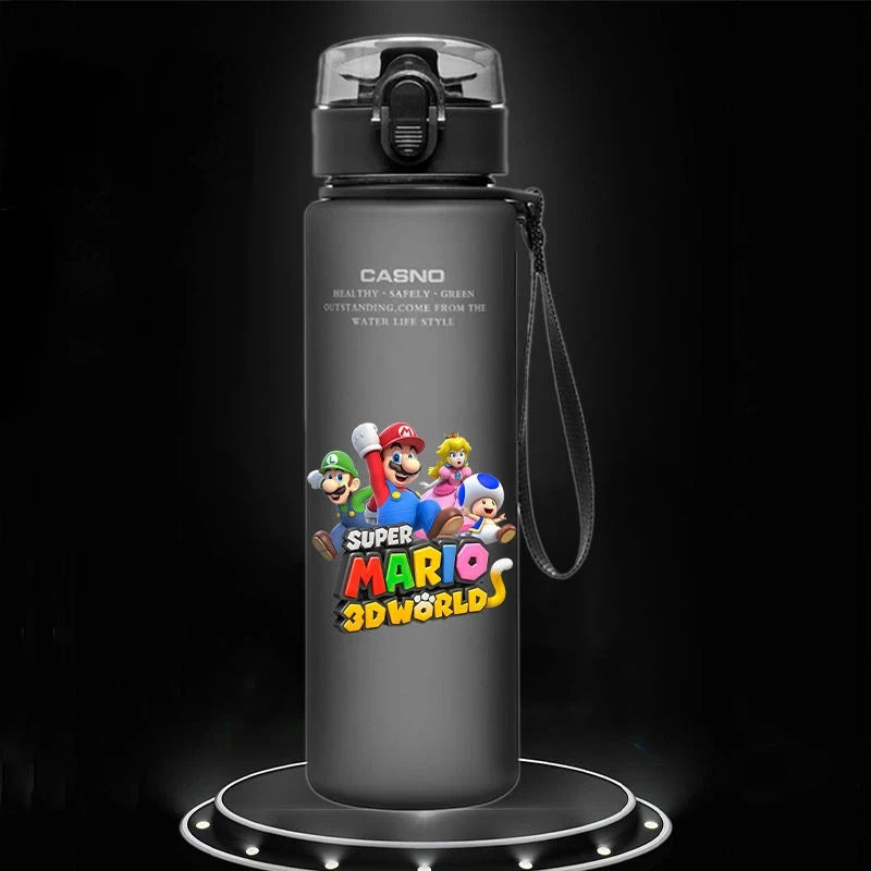 Super Mario 560ML Water Cup Large Capacity Portable Plastic Cartoon Cute Children Kettle Adult Outdoor Sports Water Bottle Gifts