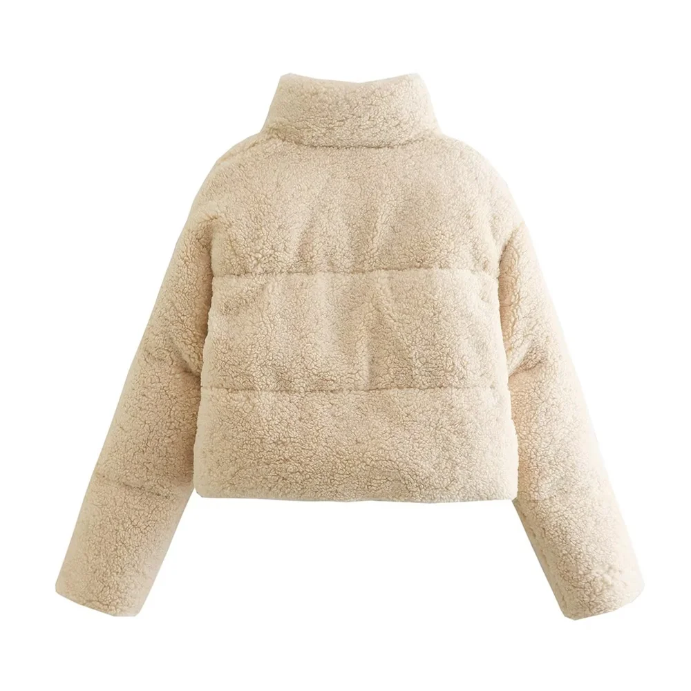 Autumn and Winter Women's Lamb Wool Short Cotton Coat