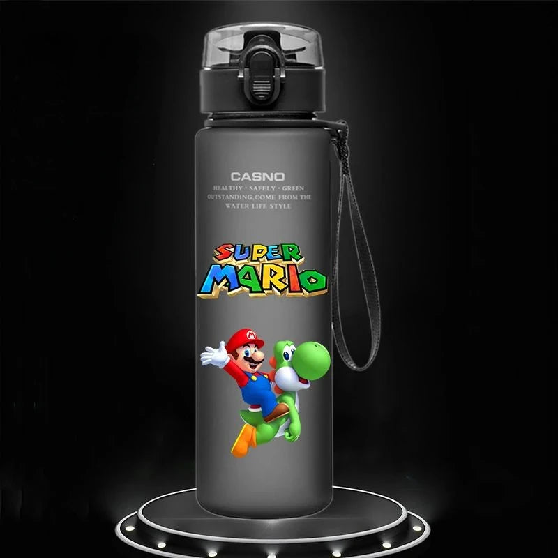 Super Mario 560ML Water Cup Large Capacity Portable Plastic Cartoon Cute Children Kettle Adult Outdoor Sports Water Bottle Gifts