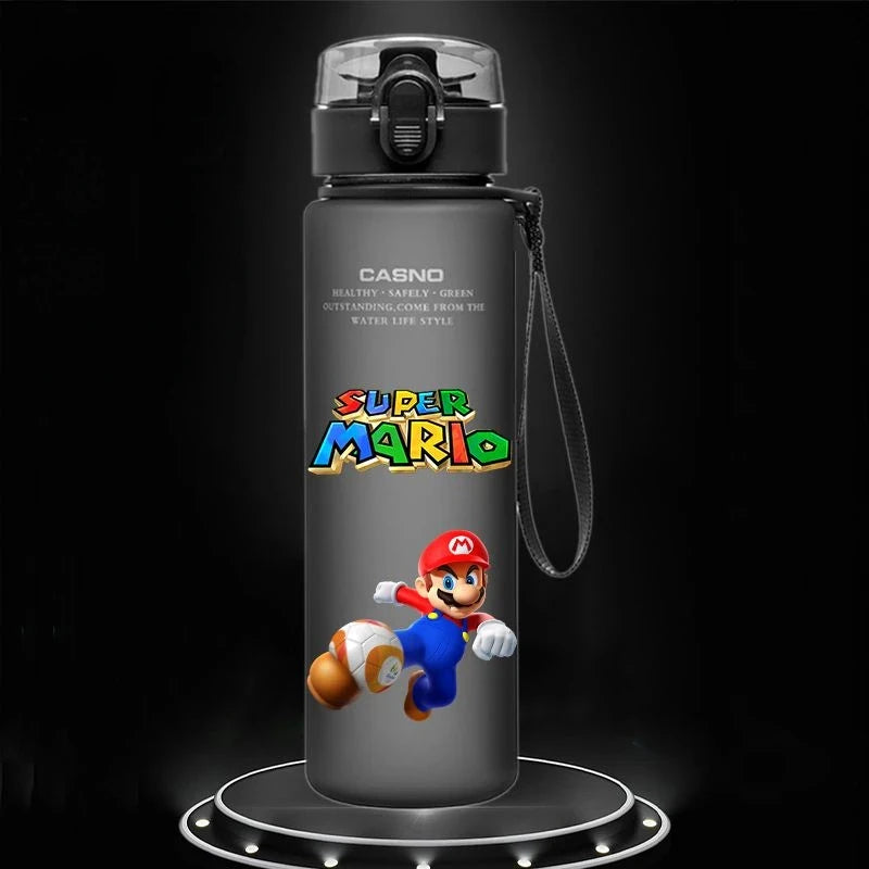 Super Mario 560ML Water Cup Large Capacity Portable Plastic Cartoon Cute Children Kettle Adult Outdoor Sports Water Bottle Gifts